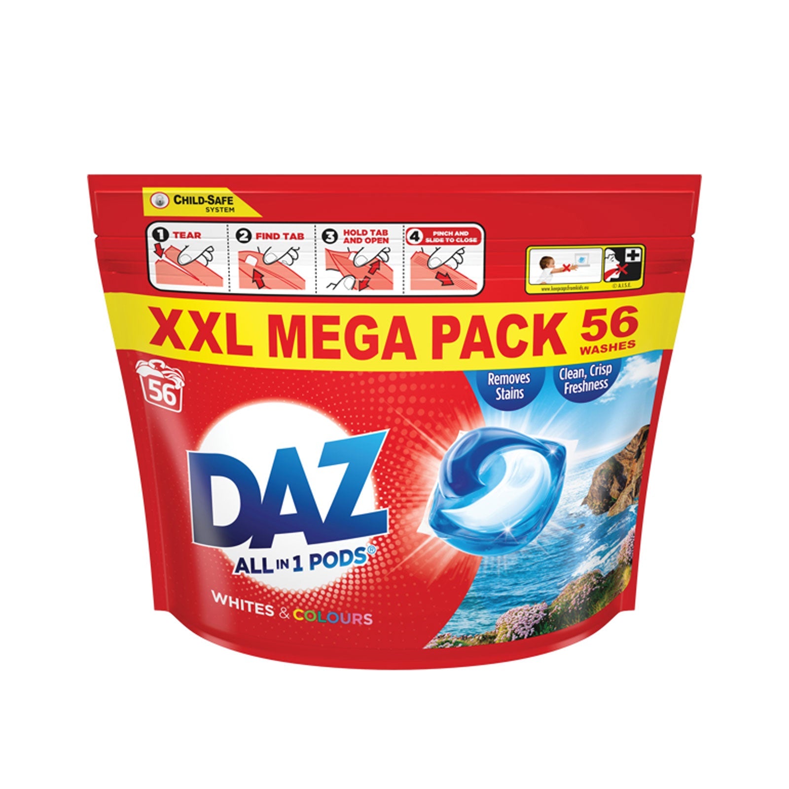 Best Daz All In 1 Pods 56 Washes XXL Pack | High Quality Cleaning Product Online - Product Image Best Daz All In 1 Pods 56 Washes XXL Pack | High Quality Cleaning Product Online - Product Image